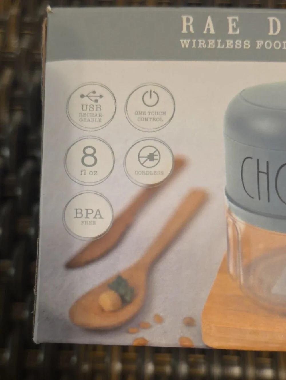 Rae Dunn Blue Wireless Food Chopper - CHOP New